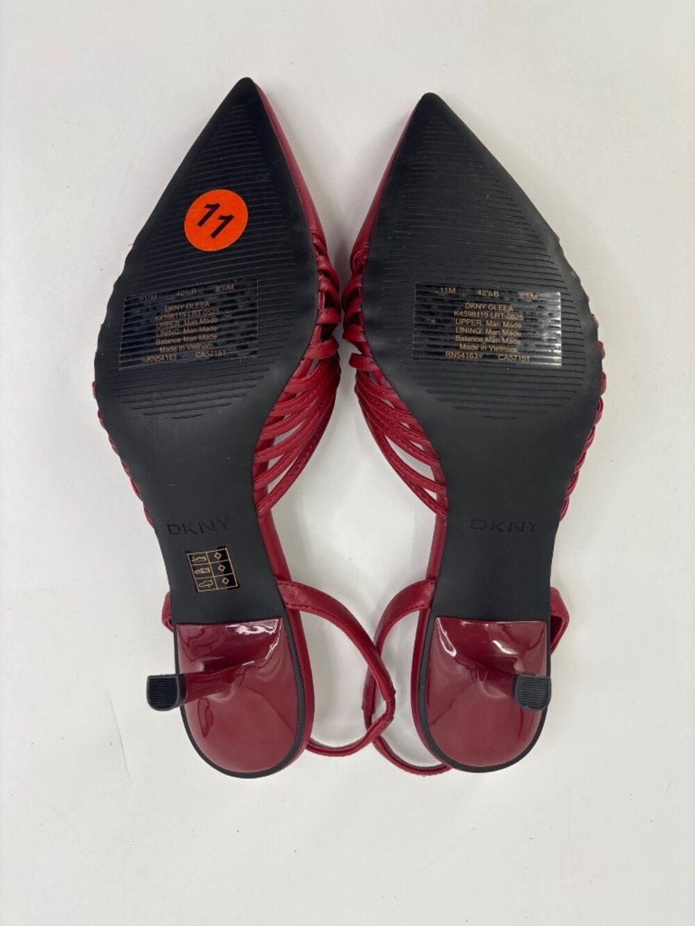 DKNY Gleea Pointed Toe Slingback 3" Heel Shoe Red 11M NWOB - Picture 6 of 7